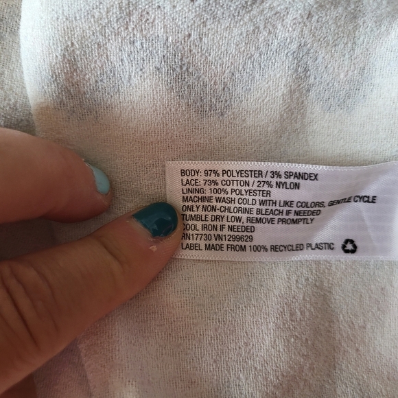 Xhilaration Cream and Pink Lace Mini Dress, Size Large - Picture 7 of 7